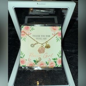 Letter “V” Flower Girl Necklace